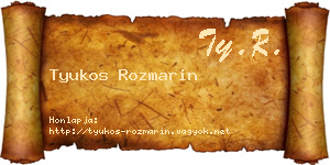 Tyukos Rozmarin névjegykártya